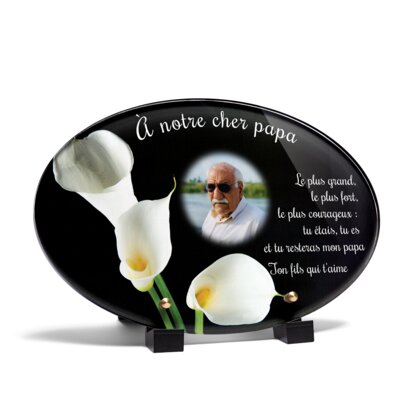 Plaque funéraire arum-blanc-forme-ovale 2 plapuedacaes.com
