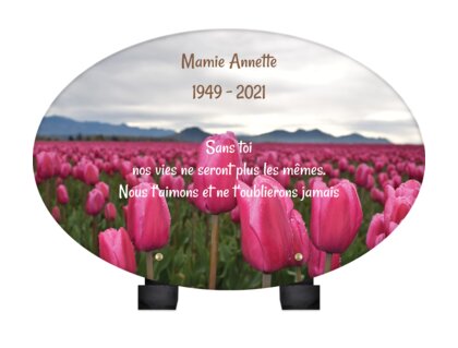 Plaque funéraire champ-de-tulipes-forme-ovale 5 plapuedacaes.com
