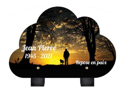 Plaque funéraire silhouette-dun-homme-et-son-chien-forme-nuage 12 plapuedacaes.com
