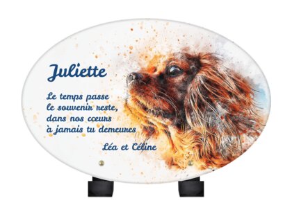 Plaque funéraire peinture-de-chien-forme-ovale 1 plapuedacaes.com
