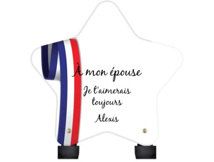 Plaque funéraire bandeau-bleu-blanc-rouge-forme-etoile 16 plapuedacaes.com
