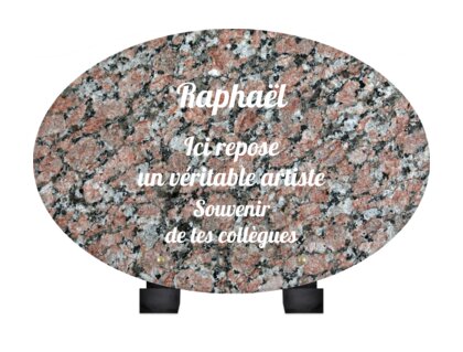 Plaque funéraire livre-granit-rose-forme-ovale 9 plapuedacaes.com
