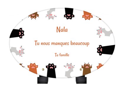 Plaque funéraire cadre-pattes-de-chat-forme-ovale 6 plapuedacaes.com
