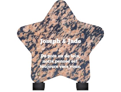 Plaque funéraire livre-granit-rose-forme-etoile 17 plapuedacaes.com
