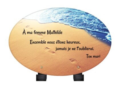 Plaque funéraire empreinte-sable-forme-ovale 12 plapuedacaes.com

