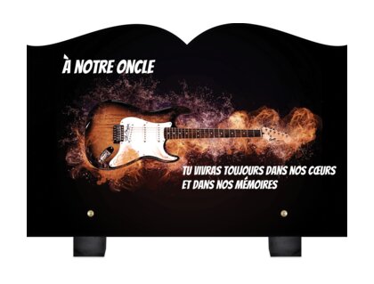 Plaque funéraire guitare-electrique-en-feu-forme-livre 16 plapuedacaes.com
