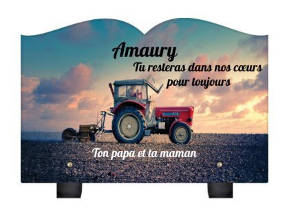 Plaque funéraire agriculteur-avec-son-tracteur-forme-livre 4 plapuedacaes.com
