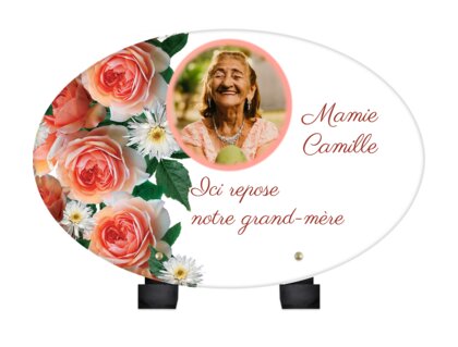 Plaque funéraire mur-de-roses-forme-ovale 2 plapuedacaes.com
