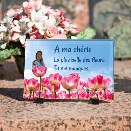 Plaque funéraire champ-de-tulipes 27 plapuedacaes.com
