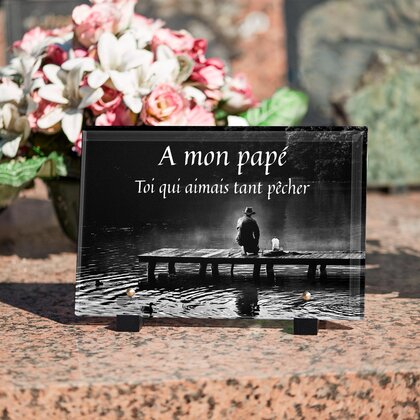 Plaque funéraire pecheur-sur-le-ponton 29 plapuedacaes.com
