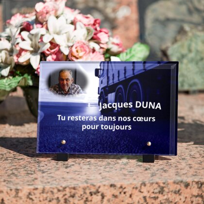 Plaque funéraire camion-bleu-de-routier 24 plapuedacaes.com
