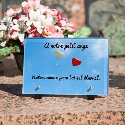 Plaque funéraire ballons-coeurs 28 plapuedacaes.com
