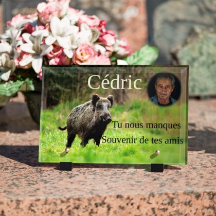 Plaque funéraire plaque-funeraire-sanglier 27 plapuedacaes.com

