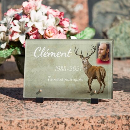 Plaque funéraire plaque-funeraire-cerf 16 plapuedacaes.com

