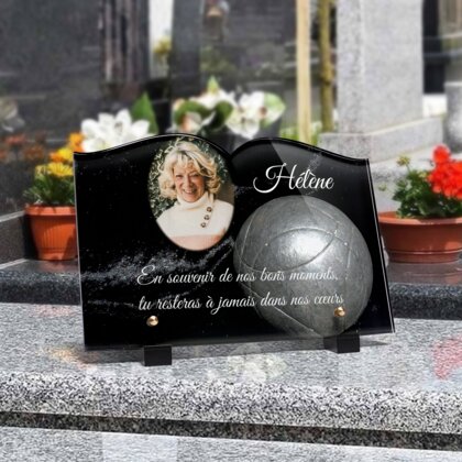 Plaque funéraire boule-de-petanque-forme-livre 25 plapuedacaes.com
