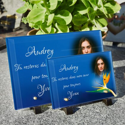 Plaque funéraire fleur-du-paradis 10 plapuedacaes.com
