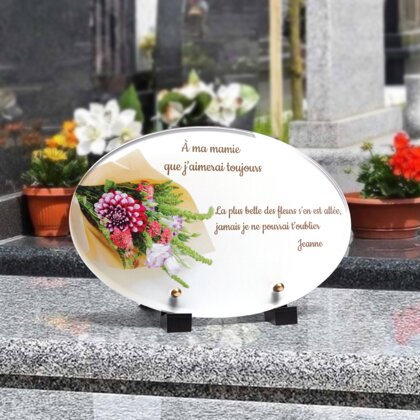 Plaque funéraire bouquet-garni-forme-ovale 22 plapuedacaes.com
