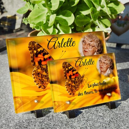 Plaque funéraire papillon-jaune 25 plapuedacaes.com
