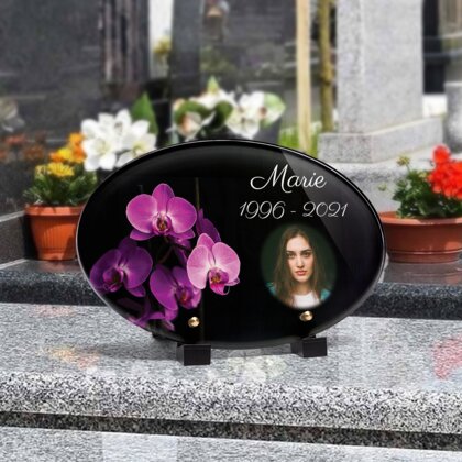 Plaque funéraire magnifiques-orchidees-forme-ovale 30 plapuedacaes.com
