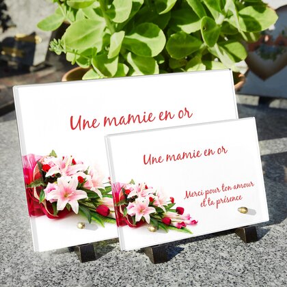 Plaque funéraire bouquet-garni 26 plapuedacaes.com
