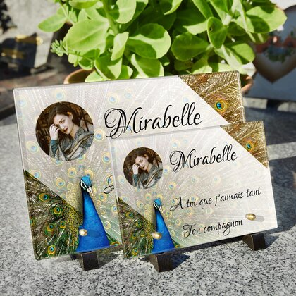 Plaque funéraire paon-incroyable 21 plapuedacaes.com
