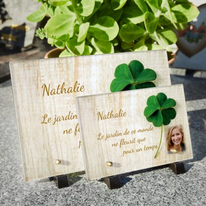 Plaque funéraire plaque-funeraire-trefle 17 plapuedacaes.com
