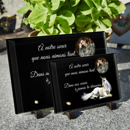 Plaque funéraire licorne-allonge 21 plapuedacaes.com
