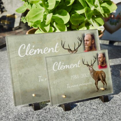 Plaque funéraire plaque-funeraire-cerf 24 plapuedacaes.com
