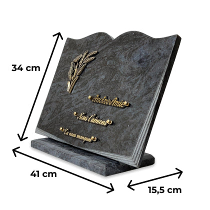 Plaque funéraire livre-sur-socle 1 plapuedacaes.com
