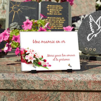 Plaque funéraire bouquet-garni 28 plapuedacaes.com
