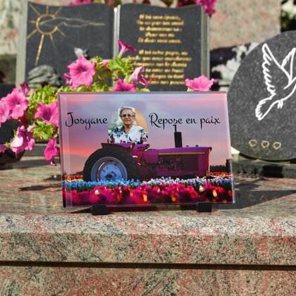 Plaque funéraire tracteur-rose 29 plapuedacaes.com
