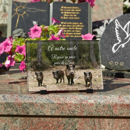 Plaque funéraire plaque-funeraire-chasseur-sanglier 2 plapuedacaes.com
