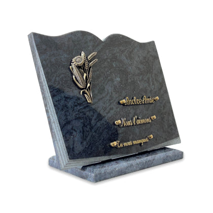 Plaque funéraire livre-sur-socle 25 plapuedacaes.com
